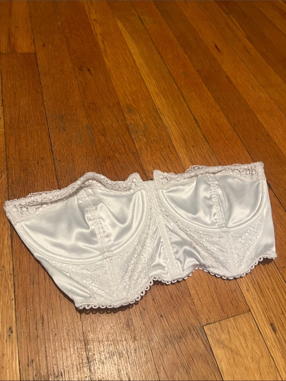 Free People Intimately Lots of Love Strapless Corset Top in Satin White, Medium